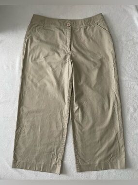 Vintage 600 West Women Chino Pants 12 Beige Straight Leg Ankle Neutral Casual